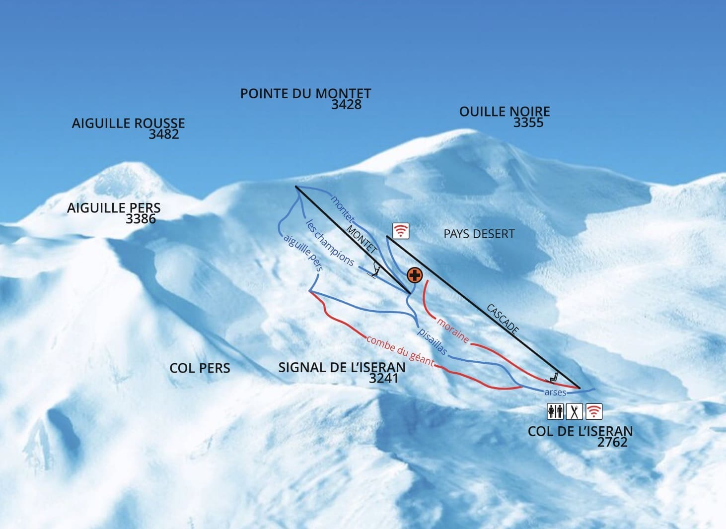Map of the Pisaillas Glacier.